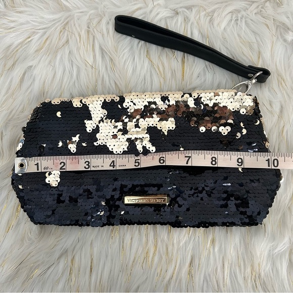 Victoria's Secret Black and Gold Sequin Wristlet - Picture 3 of 5
